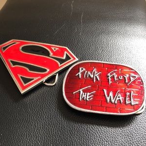Pink Floyd & Superman Belt Buckles